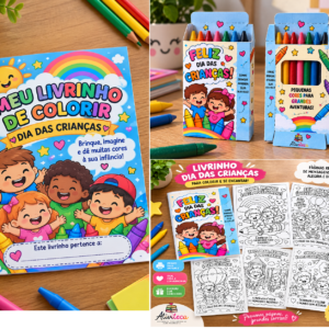 🌈🖍️ LIVRINHO DIA DAS CRIANÇAS – PARA COLORIR 💕✨