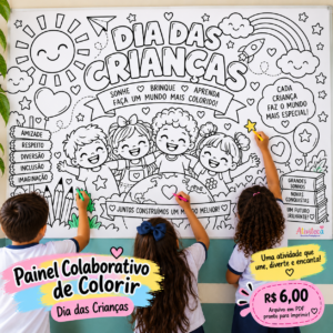 🎨🌈 PAINEL COLABORATIVO – DIA DAS CRIANÇAS 🌈🎨