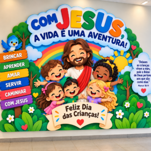 🌈✨Painel dia das Crianças - Jesus 🌈✨